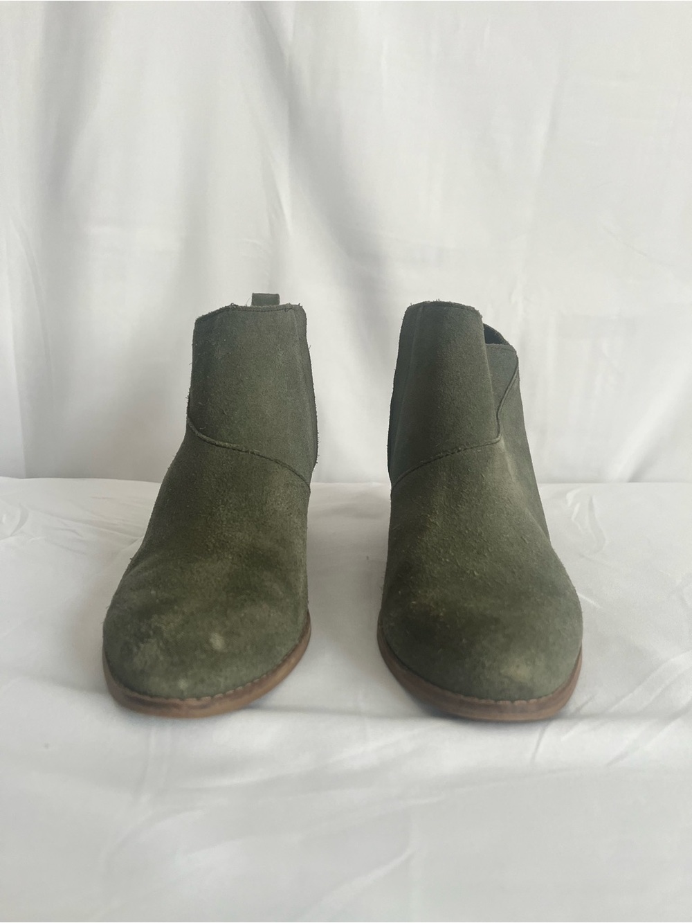 Women's Olive Green Suede Ankle Boots